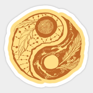 Terracotta Yin Yang Sticker